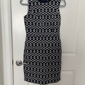 Banana Republic Black and White Geometric Mini Dress